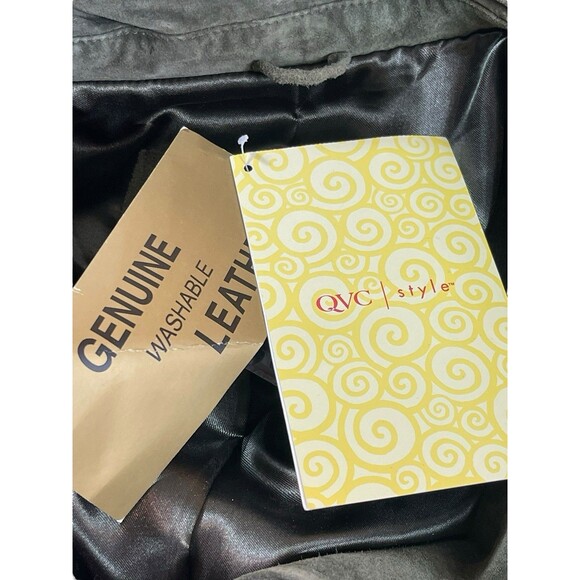 Centigrade Suede Leather Coat Jacket 2X Petite Genuine Washable Olive Green NWT - Picture 5 of 9